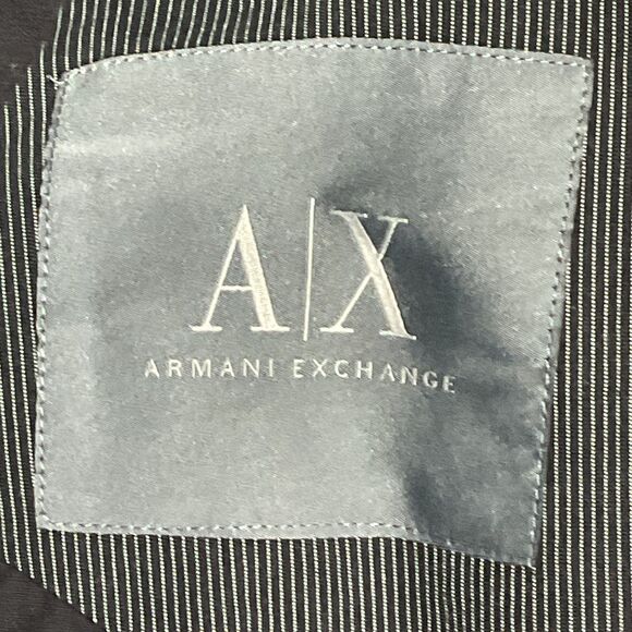 Armani Exchange Men's Black Pinstripe Blazer - Picture 7 of 8